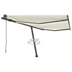 Toldo automático con LED y sensor de viento crema 400x350 cm by , Awnings - Ref: Foro24-3069832, Price: 991,49 €, Discount: %