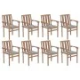 Sillas de jardín apilables 8 uds madera maciza teca con cojines von , Gartenstühle - Ref: Foro24-3073447, Preis: 1,00 €, Raba...