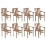 Sillas de jardín apilables 8 uds madera maciza teca con cojines von , Gartenstühle - Ref: Foro24-3073447, Preis: 1,00 €, Raba...