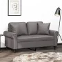 Sofá de 2 plazas con cojines cuero sintético gris 120 cm by , Sofas - Ref: Foro24-3200927, Price: 238,39 €, Discount: %