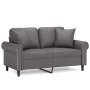 Sofá de 2 plazas con cojines cuero sintético gris 120 cm by , Sofas - Ref: Foro24-3200927, Price: 238,39 €, Discount: %