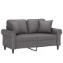 Sofá de 2 plazas con cojines cuero sintético gris 120 cm by , Sofas - Ref: Foro24-3200927, Price: 238,39 €, Discount: %