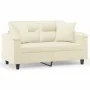 Sofá de 2 plazas con cojines cuero sintético color crema 120 cm by , Sofas - Ref: Foro24-3200984, Price: 222,95 €, Discount: %