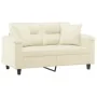 Sofá de 2 plazas con cojines cuero sintético color crema 120 cm by , Sofas - Ref: Foro24-3200984, Price: 222,95 €, Discount: %