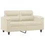 Sofá de 2 plazas con cojines cuero sintético color crema 120 cm by , Sofas - Ref: Foro24-3200984, Price: 222,95 €, Discount: %