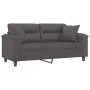 Sofá de 2 plazas con cojines cuero sintético gris 140 cm de , Sofás - Ref: Foro24-3200990, Precio: 251,96 €, Descuento: %