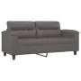 Sofá de 2 plazas con cojines cuero sintético gris 140 cm de , Sofás - Ref: Foro24-3200990, Precio: 251,96 €, Descuento: %