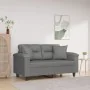 Sofá de 2 plazas con cojines tela microfibra gris oscuro 120 cm by , Sofas - Ref: Foro24-3200967, Price: 257,60 €, Discount: %