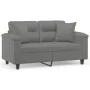 Sofá de 2 plazas con cojines tela microfibra gris oscuro 120 cm by , Sofas - Ref: Foro24-3200967, Price: 257,60 €, Discount: %