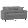 Sofá de 2 plazas con cojines tela microfibra gris oscuro 120 cm by , Sofas - Ref: Foro24-3200967, Price: 257,60 €, Discount: %