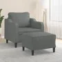 Sillón con taburete tela gris oscuro 60 cm by , Sofas - Ref: Foro24-3201128, Price: 232,01 €, Discount: %