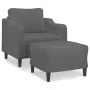 Sillón con taburete tela gris oscuro 60 cm by , Sofas - Ref: Foro24-3201128, Price: 232,01 €, Discount: %