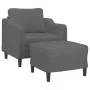 Sillón con taburete tela gris oscuro 60 cm by , Sofas - Ref: Foro24-3201128, Price: 232,01 €, Discount: %