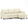 Sofá de 3 plazas con taburete cuero sintético crema 180 cm von , Sofas - Ref: Foro24-3201123, Preis: 271,55 €, Rabatt: %