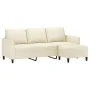 Sofá de 3 plazas con taburete cuero sintético crema 180 cm von , Sofas - Ref: Foro24-3201123, Preis: 271,55 €, Rabatt: %