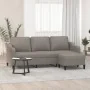 Sofá de 3 plazas con taburete de tela gris taupe 180 cm by , Sofas - Ref: Foro24-3201142, Price: 307,98 €, Discount: %