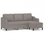 Sofá de 3 plazas con taburete de tela gris taupe 180 cm by , Sofas - Ref: Foro24-3201142, Price: 307,98 €, Discount: %