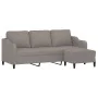 Sofá de 3 plazas con taburete de tela gris taupe 180 cm by , Sofas - Ref: Foro24-3201142, Price: 307,98 €, Discount: %