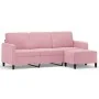Sofá de 3 plazas con taburete de terciopelo rosa180 cm von , Sofas - Ref: Foro24-3201177, Preis: 349,71 €, Rabatt: %