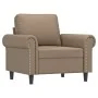 Sillón con taburete cuero sintético color capuchino 60 cm de , Sofás - Ref: Foro24-3201204, Precio: 200,28 €, Descuento: %