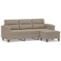 Sofá de 3 plazas y taburete tela microfibra gris taupe 180 cm de , Sofás - Ref: Foro24-3201231, Precio: 398,86 €, Descuento: %