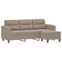 Sofá de 3 plazas y taburete tela microfibra gris taupe 180 cm de , Sofás - Ref: Foro24-3201231, Precio: 398,86 €, Descuento: %