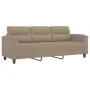 Sofá de 3 plazas y taburete tela microfibra gris taupe 180 cm de , Sofás - Ref: Foro24-3201231, Precio: 398,86 €, Descuento: %