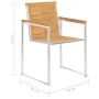 Sillas de jardín 6 uds madera maciza de teca y acero inoxidable de , Sillas de jardín - Ref: Foro24-3078552, Precio: 760,64 €...
