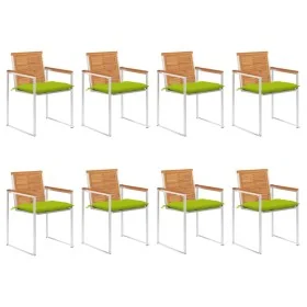 Sillas de jardín y cojines 8 unidades madera maciza de acacia by , Garden chairs - Ref: Foro24-3078550, Price: 997,49 €, Disc...