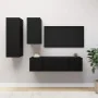 Set de muebles de salón TV 4 piezas madera ingeniería negro de , Muebles TV - Ref: Foro24-3078836, Precio: 136,88 €, Descuent...