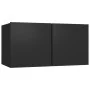 Set de muebles de salón TV 4 piezas madera ingeniería negro de , Muebles TV - Ref: Foro24-3078836, Precio: 136,88 €, Descuent...