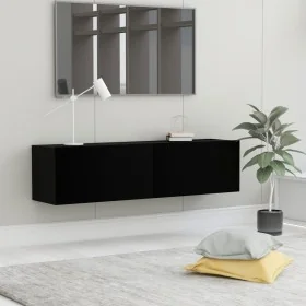 Mueble pared TV madera contrachapada negro 120x30x30 cm de , Muebles TV - Ref: Foro24-801491, Precio: 63,85 €, Descuento: %