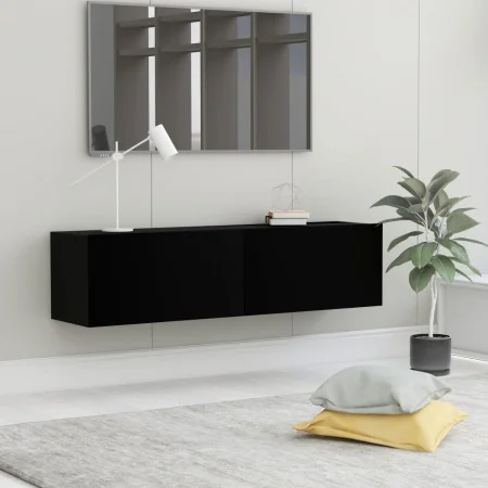 Mueble pared TV madera contrachapada negro 120x30x30 cm de , Muebles TV - Ref: Foro24-801491, Precio: 63,85 €, Descuento: %