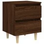 Mesita de noche patas de madera maciza roble ahumado 40x35x50cm de , Mesitas de noche - Ref: Foro24-813126, Precio: 43,21 €, ...