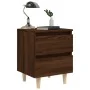Mesita de noche patas de madera maciza roble ahumado 40x35x50cm de , Mesitas de noche - Ref: Foro24-813126, Precio: 43,21 €, ...