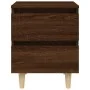 Mesita de noche patas de madera maciza roble ahumado 40x35x50cm de , Mesitas de noche - Ref: Foro24-813126, Precio: 43,21 €, ...