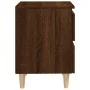 Mesita de noche patas de madera maciza roble ahumado 40x35x50cm de , Mesitas de noche - Ref: Foro24-813126, Precio: 43,21 €, ...