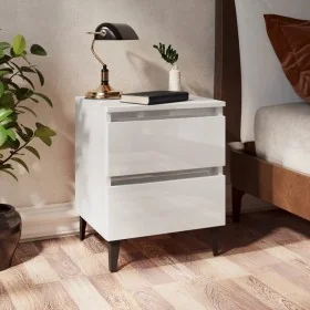 Mesitas de noche 2 uds contrachapada blanco brillo 40x35x50 cm by , Nightstands - Ref: Foro24-805882, Price: 103,58 €, Discou...
