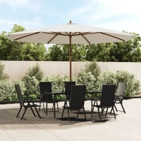 Sombrilla de jardín con poste de madera color arena 400x273 cm de , Sombrillas - Ref: Foro24-363175, Precio: 129,47 €, Descue...