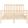 Bed frame with solid wood headboard 120x200 cm by vidaXL, Beds and slatted bases - Ref: Foro24-3194241, Price: 114,68 €, Disc...