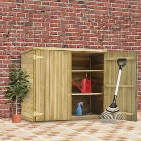 Caseta herramientas jardín madera pino impregnada 135x60x123 cm by , Sheds - Ref: Foro24-46359, Price: 316,73 €, Discount: %