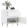 Mesita de noche madera contrachapada blanco brillo 40x35x50 cm de , Mesitas de noche - Ref: Foro24-830656, Precio: 46,26 €, D...