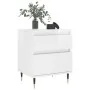 Mesita de noche madera contrachapada blanco brillo 40x35x50 cm de , Mesitas de noche - Ref: Foro24-830656, Precio: 46,26 €, D...