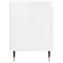 Mesita de noche madera contrachapada blanco brillo 40x35x50 cm de , Mesitas de noche - Ref: Foro24-830656, Precio: 46,26 €, D...