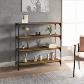 Estantería contrachapada y acero roble ahumado 100x33x100 cm by , Bookcases and shelves - Ref: Foro24-819359, Price: 79,28 €,...