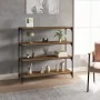 Estantería contrachapada y acero roble ahumado 100x33x100 cm de , Librerías y estanterías - Ref: Foro24-819359, Precio: 79,28...