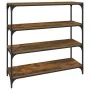 Estantería contrachapada y acero roble ahumado 100x33x100 cm de , Librerías y estanterías - Ref: Foro24-819359, Precio: 79,28...