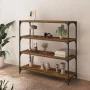 Estantería contrachapada y acero roble ahumado 100x33x100 cm de , Librerías y estanterías - Ref: Foro24-819359, Precio: 79,28...