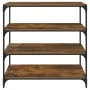 Estantería contrachapada y acero roble ahumado 100x33x100 cm de , Librerías y estanterías - Ref: Foro24-819359, Precio: 79,28...