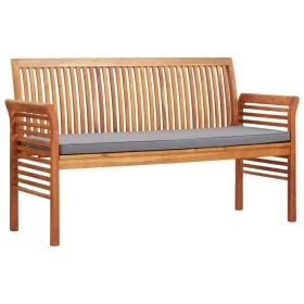 Banco de jardín 3 plazas con cojín madera maciza acacia 150 cm de , Bancos de jardín - Ref: Foro24-45973, Precio: 213,06 €, D...